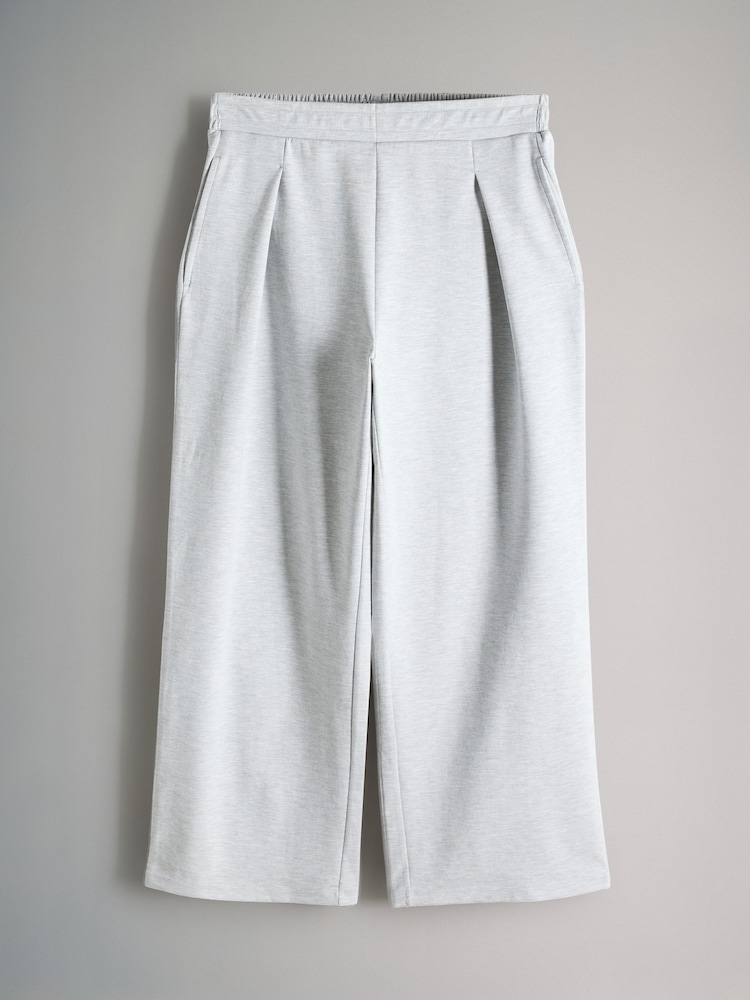Navy/Grey Marl Interlock Pleated Wide Leg Joggers 2 Pack - Image 2 of 5