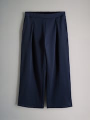 Navy/Grey Marl Interlock Pleated Wide Leg Joggers 2 Pack - Image 3 of 5