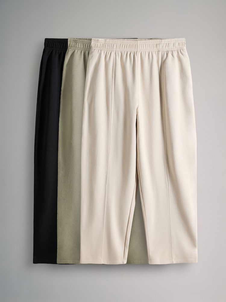 The Set Black/Stone/Khaki 3 Pack Barrel Leg Joggers - Image 1 of 6