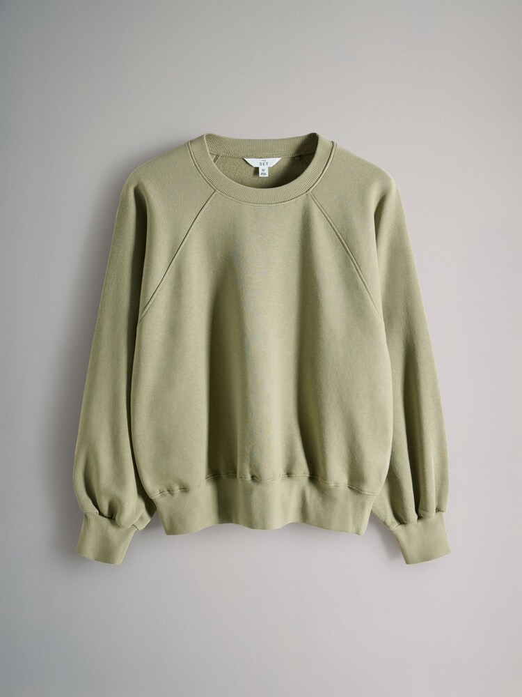 The Set Black/Stone/Khaki 3 Pack Raglan Crew Neck Sweatshirt - Image 2 of 6