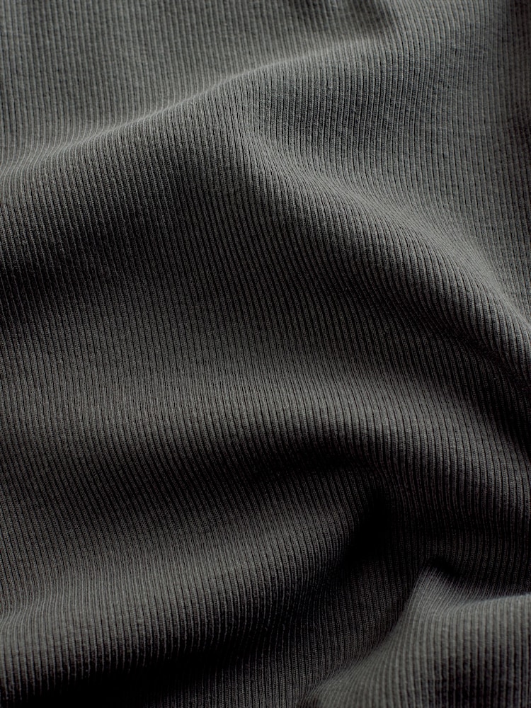 The Set Black/Chocolate/Charcoal 3 Pack Short Sleeve Ribbed Midi Dresses - Image 6 of 6