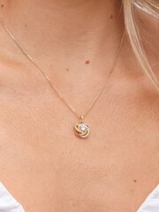 Inicio Gold Tone Cubic Zirconia Knot Set Gift Boxed - Image 3 of 4