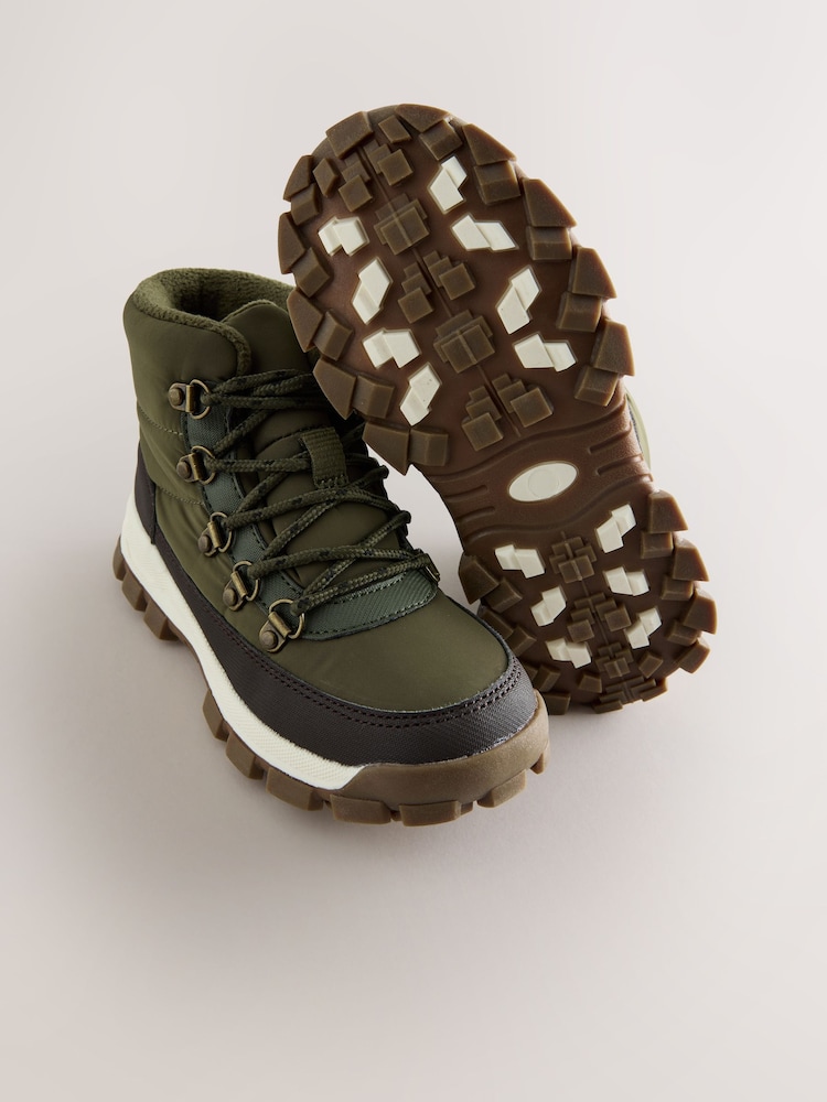 Khaki Green Nylon Waterproof Lace-Up Walking Boots - Image 5 of 5 Khaki Green Nylon Waterproof Lace-Up Walking Boots - Image 5 of 5
