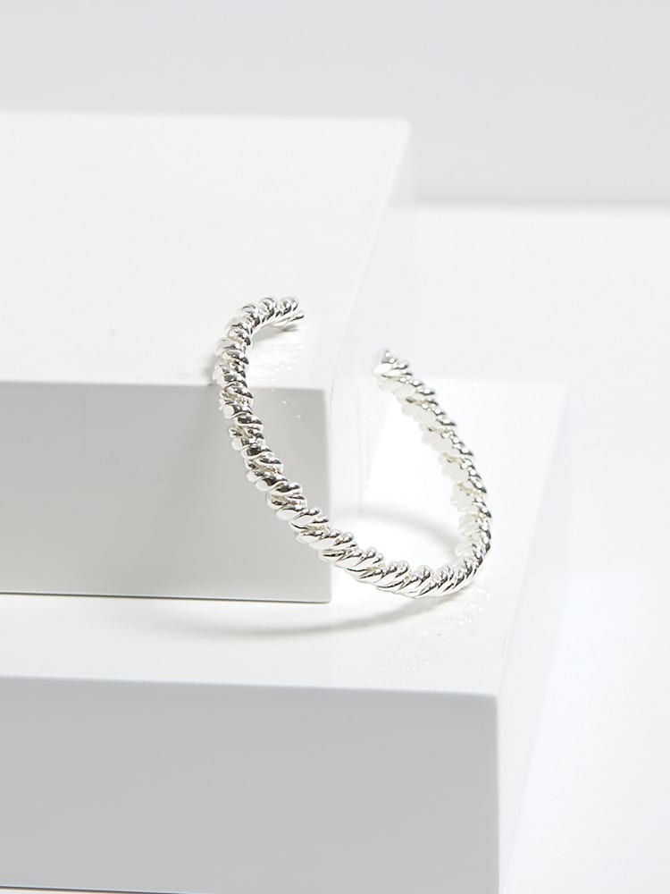Inicio Silver Tone Polished Nugget Cuff Bracelet - Gift Pouch - Image 2 of 2
