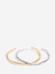 Inicio Two Tone Cuffs Gift Pouch Bracelets Pack of 2 - Bild 1 von 3
