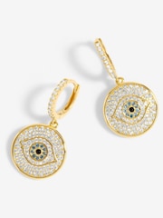 Inicio Gold Tone Evil Eye Huggie Gift Pouch Earrings - Image 1 of 1