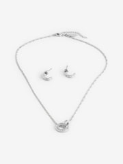 Inicio Silver Tone Cubic Zirconia Linked Circle Set - Gift Boxed - Image 1 of 1