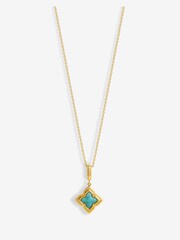 Inicio Gold Tone Aquamarine Clover Necklaces - Gift Pouch - Image 1 of 3