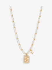 Inicio Gold Plated Pearl And Celestial Charm Necklace - Geschenkbeutel - Bild 1 von 4