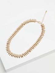 Inicio Gold Tone Polished Ridged Allway Necklace - Gift Pouch - Image 1 of 3