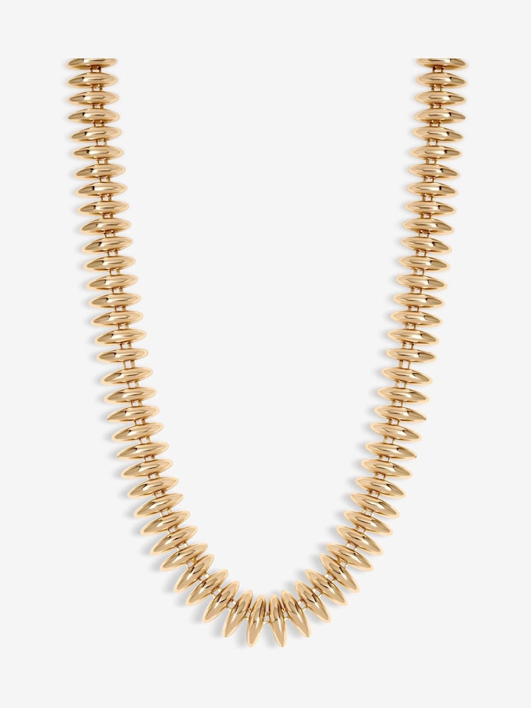 Inicio Gold Tone Polished Ridged Allway Necklace - Gift Pouch - Image 2 of 3
