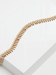 Inicio Gold Tone Polished Ridged Allway Necklace - Gift Pouch - Image 3 of 3