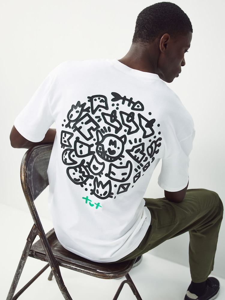 White TotCat Seminal Artist Licence T-Shirt - Image 1 of 10 White TotCat Seminal Artist Licence T-Shirt - Image 1 of 10