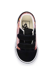 Vans Girls Old Skool Black/Pink Trainers - Imagen 2 de 2