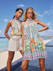 Lipsy Pleated Printed Halter Neck Top - Imagen 5 de 5