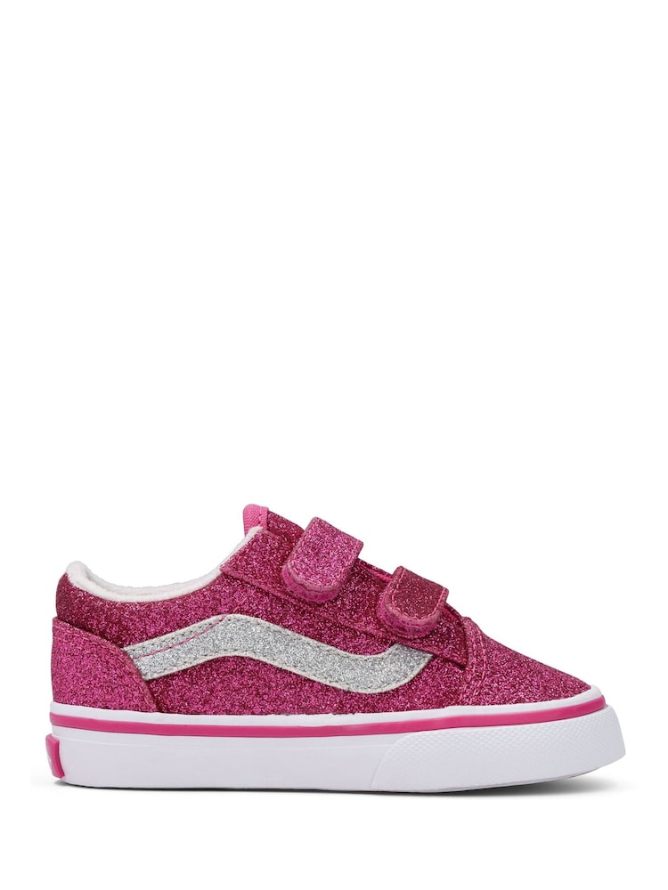 Vans Silver/Pink Girls Old Skool Trainers - Image 1 of 2