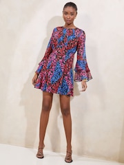 Robe courte Lipsy à manches Volant trou de serrure - Image 1 de 5