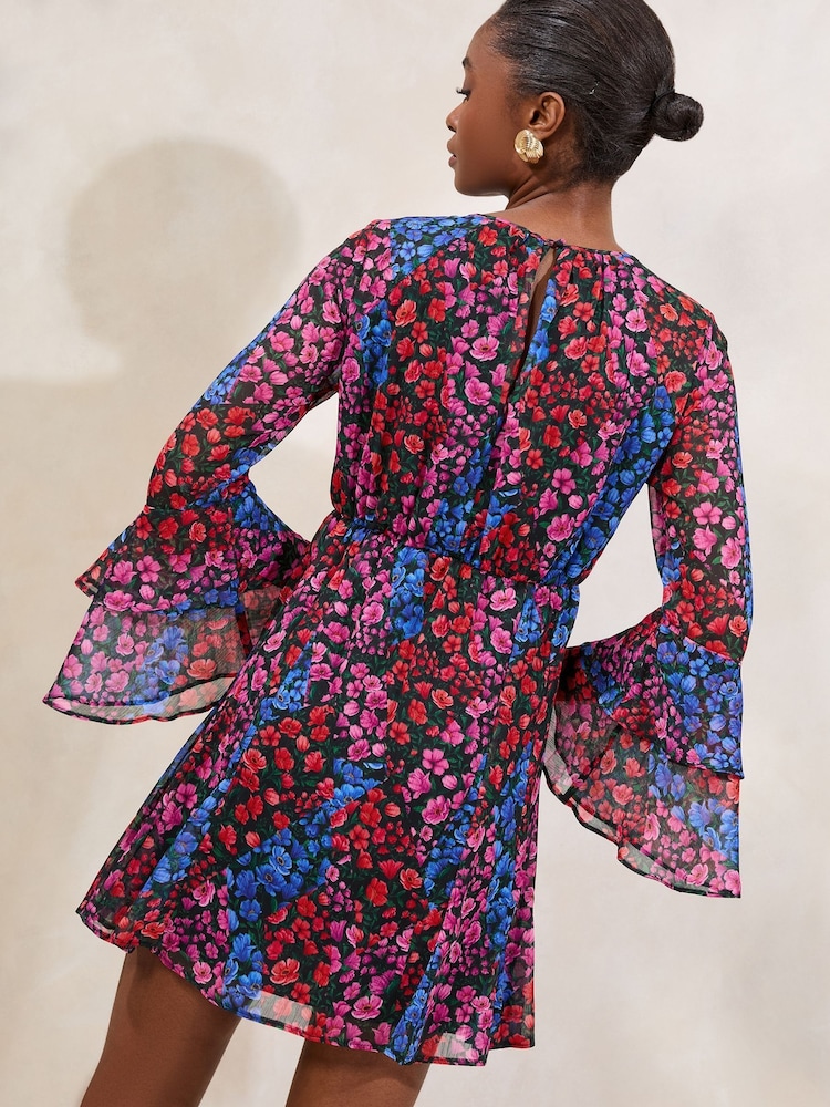 Robe courte Lipsy à manches Volant trou de serrure - Image 5 de 5