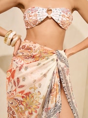 Lipsy White Multi Way Printed Sarong - Image 3 of 4