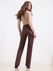Lipsy Cherry Red Coated Mid Rise Wide Leg Jeans - Image 4 of 4