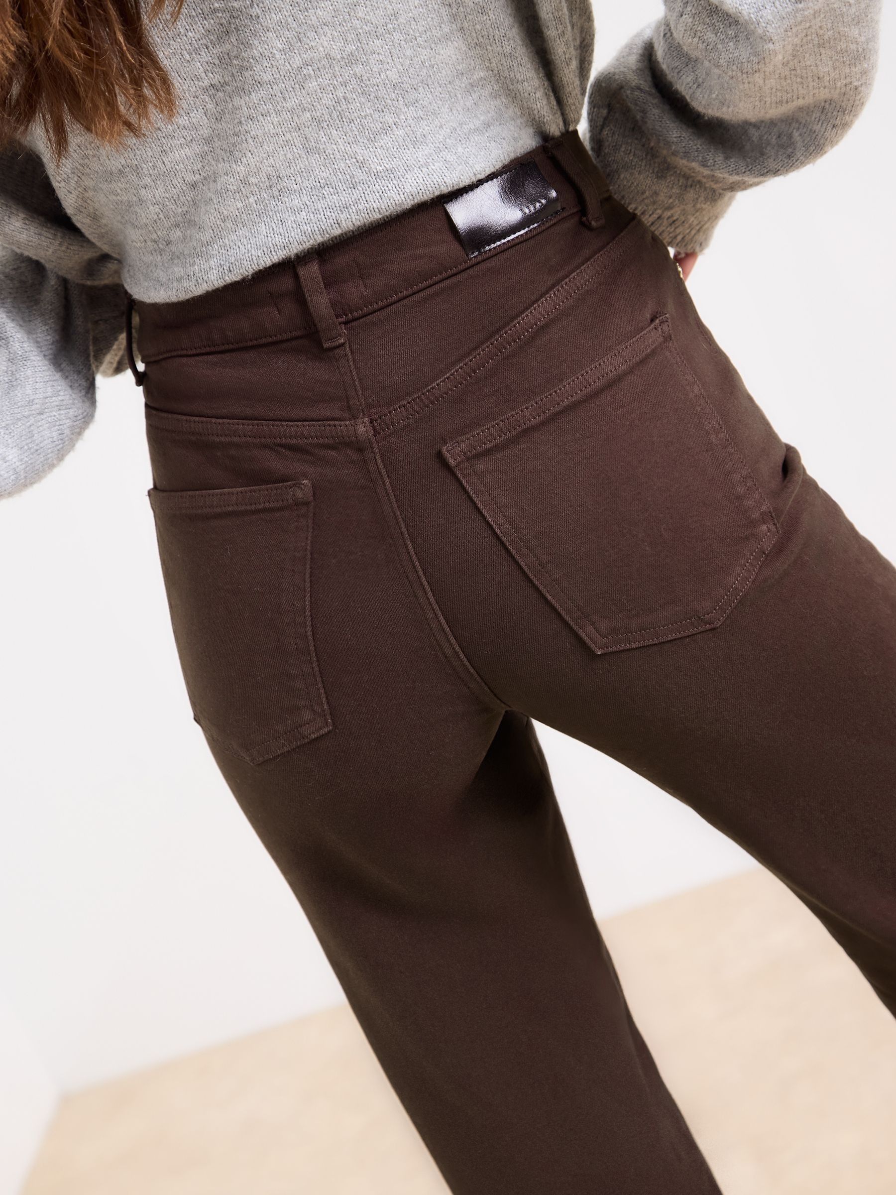 Buy Lipsy Chocolate Brown Mid Rise Wide Leg Jeans from the Next UK ...