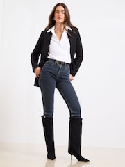 Lipsy Blue Black Sculpting High Waist Straight Leg Jeans - Image 2 of 4