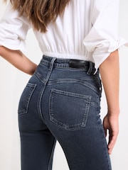 Lipsy Blue Black Sculpting High Waist Straight Leg Jeans - Image 3 of 4