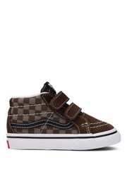 Vans Boys Check SK8 Mid Reissue Brown Trainers - Image 1 of 2