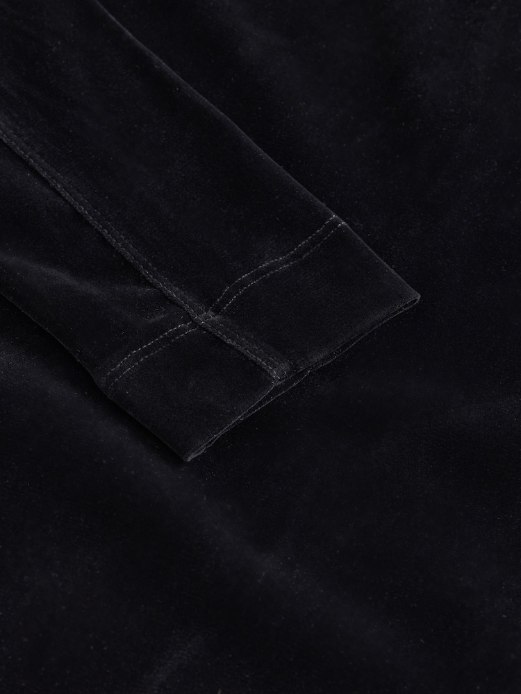 Black Long Sleeve Flocked Mesh Top - Image 6 of 6