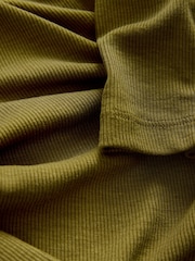 Olive Green N. Premium Long Sleeve Collar Polo Top - Image 6 of 6