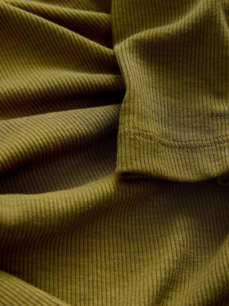 Olive Green N. Premium Long Sleeve Collar Polo Top - Image 6 of 6