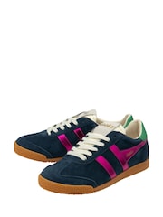Gola Navy Fuschia Emerald Womens Elan Glitz Trainers - Image 3 of 5