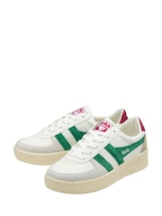 Gola White Green Womens Grandslam Trident Trainers - Image 3 of 5
