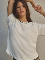 White Short Sleeve Boxy T-Shirt - Image 3 of 5