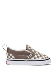 Vans Kids Check Slip On Brown Trainers - Image 1 of 2