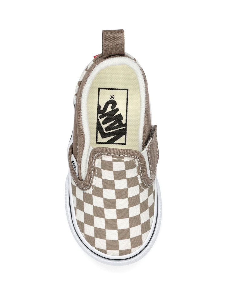 Vans Kids Check Slip On Brown Trainers - Image 2 of 2
