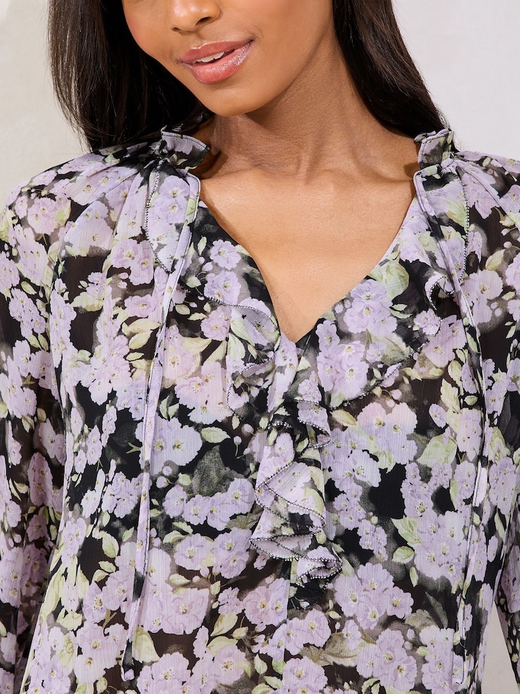 Lipsy Black Ruffle Blouse - Image 2 of 4