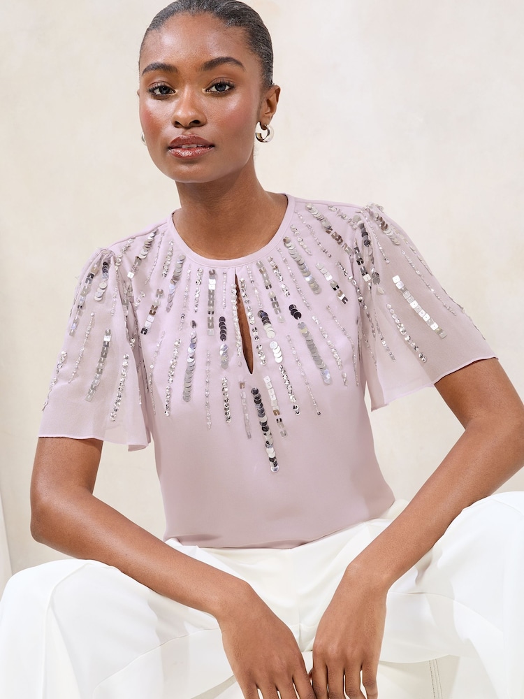 Blusa Lipsy com decote em forma de anjo e mangas compridas - Imagem 1 de 4