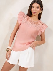 Lipsy Embroidered Short Sleeve Top - Imagem 3 de 4