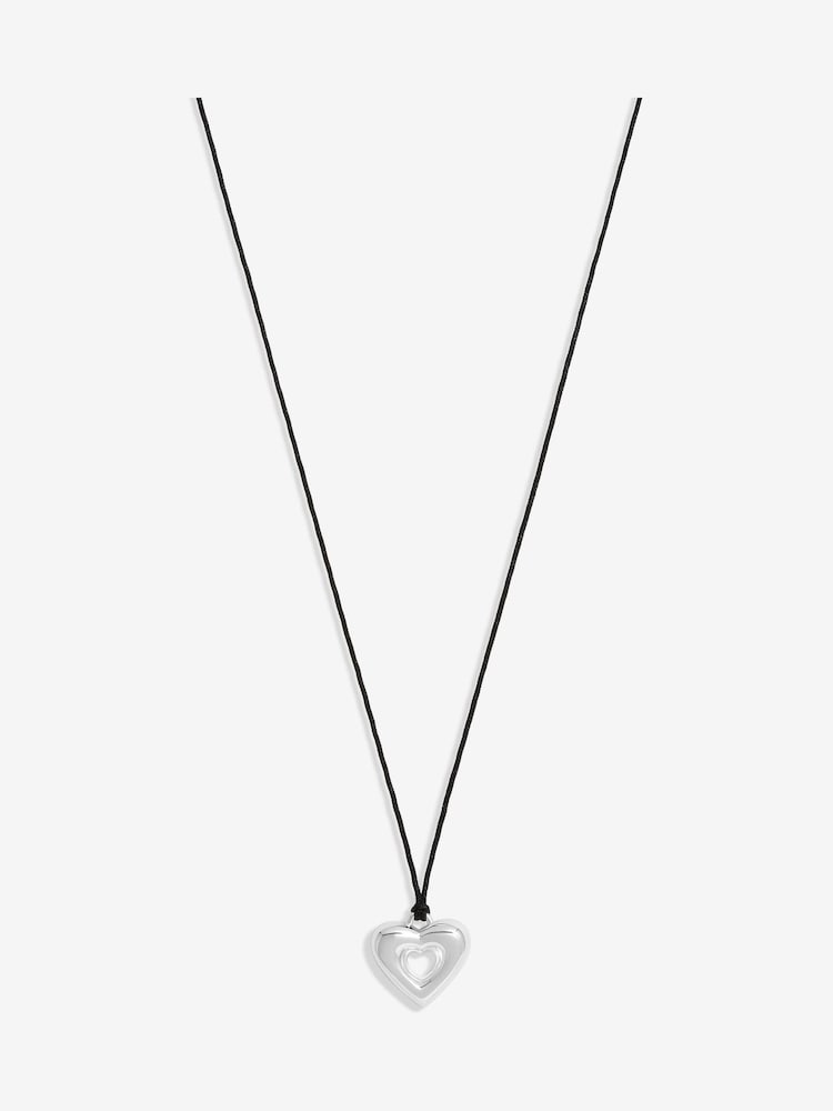 Simply Silver Silver Tone 925 Cord Heart Pendant - Image 1 of 3