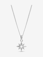 Simply Silver Silver Sterling 925 Cubic Zirconia Star Pendant Necklace - Image 1 of 4