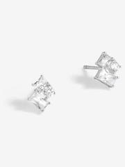 Simply Silver Silver Tone 925 Cubic Zirconia Scattered Stone Stud Earrings - Image 1 of 3