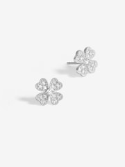 Simply Silver Silver Tone Large 925 Cubic Zirconia Clover stud Earrings - Image 1 of 3