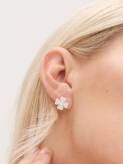 Simply Silver Silver Tone Large 925 Cubic Zirconia Clover stud Earrings - Image 2 of 3
