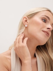 Simply Silver Silver Tone Large 925 Cubic Zirconia Clover stud Earrings - Image 3 of 3