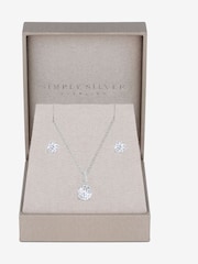 Simply Silver Silver Tone 925 Cubic Zirconia Classic Round Stud Set - Gift Boxed - Image 1 of 4