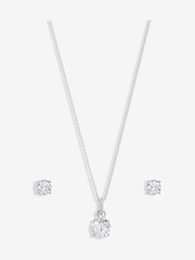 Simply Silver Silver Tone 925 Cubic Zirconia Classic Round Stud Set - Gift Boxed - Image 2 of 4