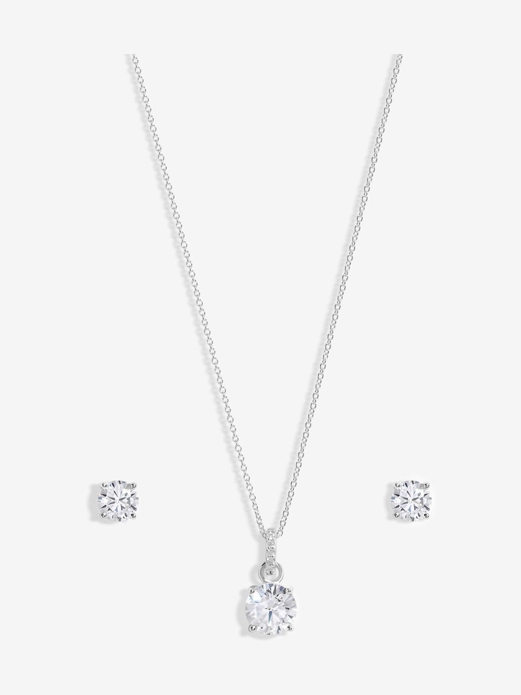 Simply Silver Silver Tone 925 Cubic Zirconia Classic Round Stud Set - Gift Boxed - Image 2 of 4