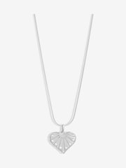 Simply Silver Silver Tone 925 Cubic Zirconia Cut Out Heart Pendant - Image 1 of 3