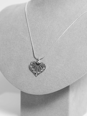 Simply Silver Silver Tone 925 Cubic Zirconia Cut Out Heart Pendant - Image 2 of 3